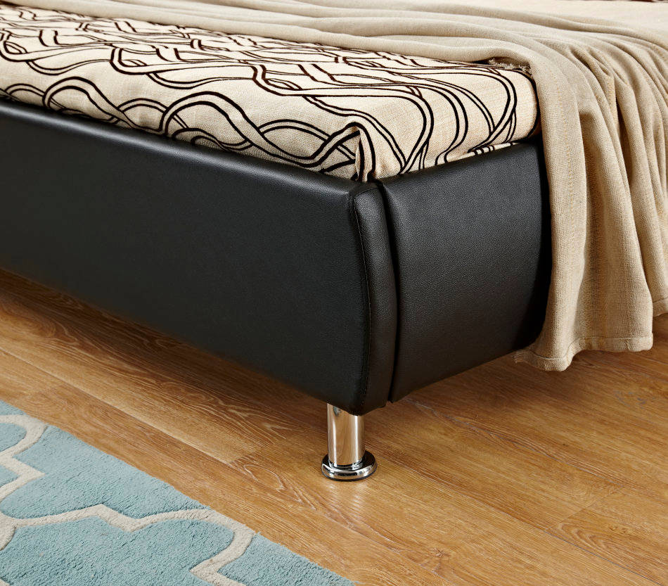 Beds Hazlo Aleksandr Faux Leather Bed Base with Headboard King